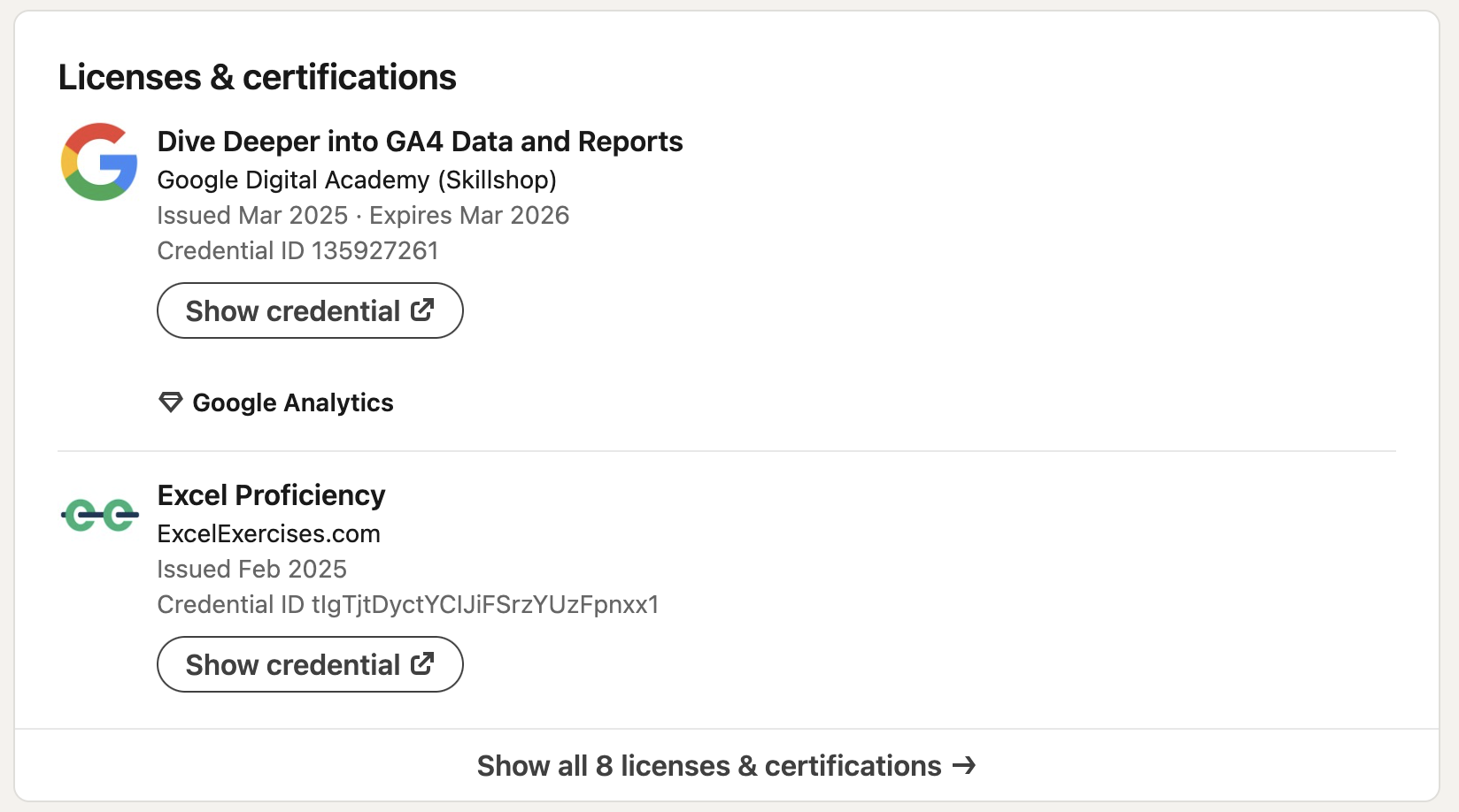 LinkedIn Certificate